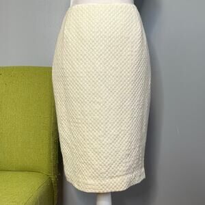 Tahari Ivory Wool Straight Pencil Skirt 4